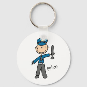 Stokfiguur Politieagent Sleutelhanger
