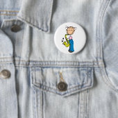 Stokfiguur Saxofoon Knop Ronde Button 5,7 Cm (In situ)