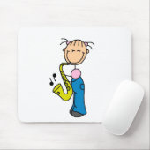 Stokfiguur Saxofoon Muismat (Met muis)