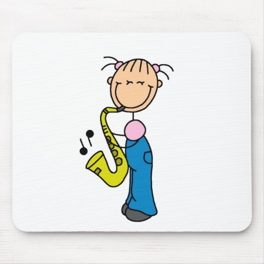 Stokfiguur Saxofoon Muismat (Voorkant)