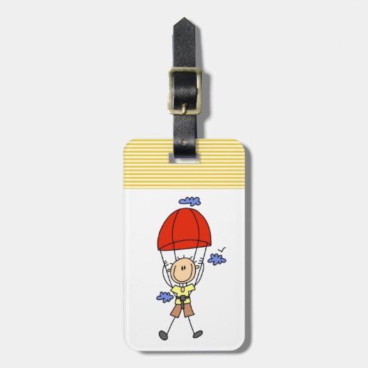 Stokfiguur Skydiven Bagagelabel (Voorkant verticaal)