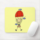 Stokfiguur Skydiven Muismat (Met muis)