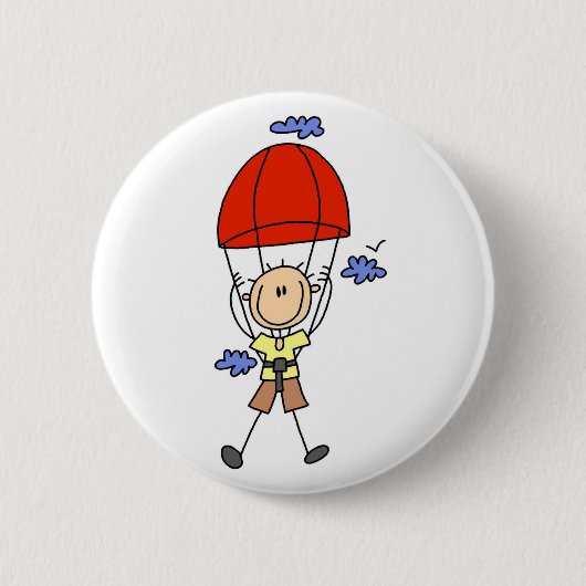 Stokfiguur Skydiven Ronde Button 5,7 Cm (Voorkant)