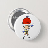 Stokfiguur Skydiven Ronde Button 5,7 Cm (Voorkant /achterkant)