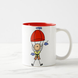 Stokfiguur Skydiven Tweekleurige Koffiemok