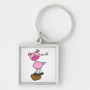 Stokfiguur Varkens T-shirts en Cadeaus Sleutelhanger