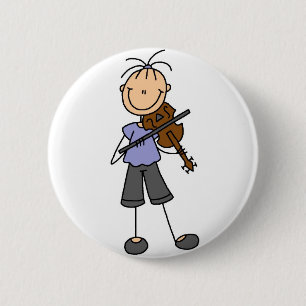 Stokfiguur Viool Knop Ronde Button 5,7 Cm