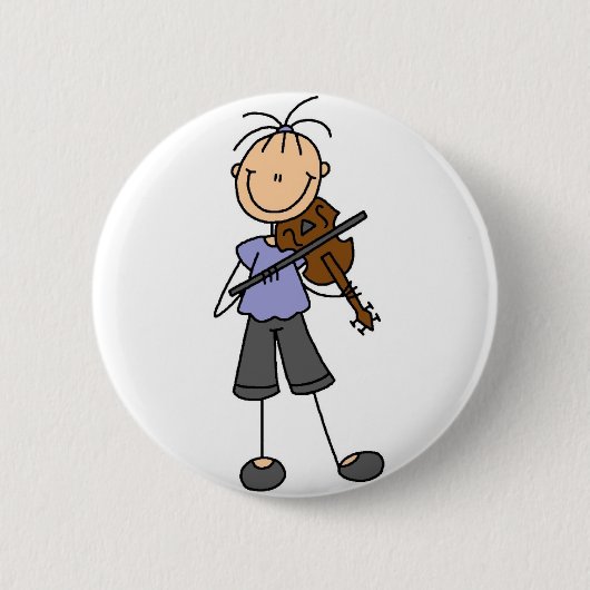 Stokfiguur Viool Knop Ronde Button 5,7 Cm (Voorkant)
