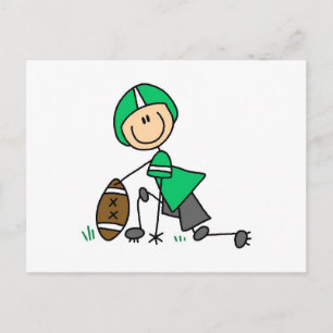 Stokfiguur Voetbal Groen Briefkaart