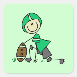 Stokfiguur Voetbal Groen Vierkante Sticker