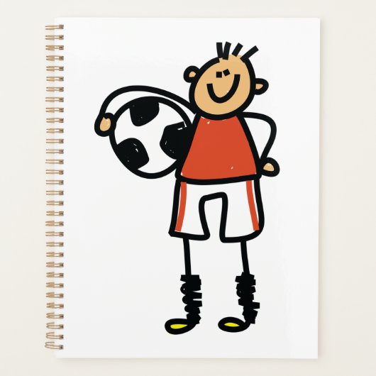 Stokfiguur Voetbal Jongen Voetbalspeler Planner (Voorkant)