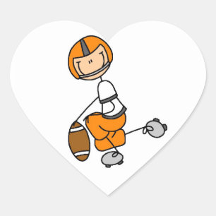 Stokfiguur Voetbal Oranje Hart Sticker