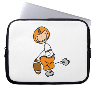 Stokfiguur Voetbal Oranje Laptop Sleeve