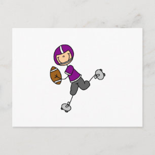 Stokfiguur Voetbal Paars Briefkaart