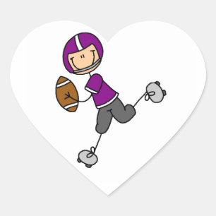 Stokfiguur Voetbal Paars Hart Sticker