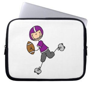 Stokfiguur Voetbal Paars Laptop Sleeve