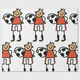 Stokfiguur Voetbaljongen Voetballer Cadeaupapier