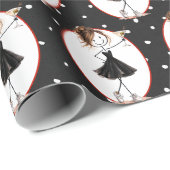 Stokfiguurmeisje met Martini Cadeaupapier (Rol Hoek)