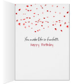 Stokfiguurmeisje met verjaardagsboeket (Binnen (Rechts))