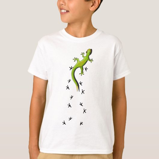 Stokherberg met sporen die gecko klimmen t-shirt (Voorkant)