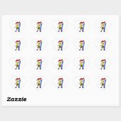 Stokjongen Met Potlood Hart Sticker (Vel)