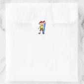 Stokjongen Met Potlood Hart Sticker (Tas)