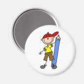 Stokjongen met potlood magneet (Voorkant / Achterkant)