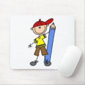 Stokjongen Met Potlood Muismat (Met muis)