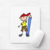 Stokjongen met potlood muismat (Met muis)