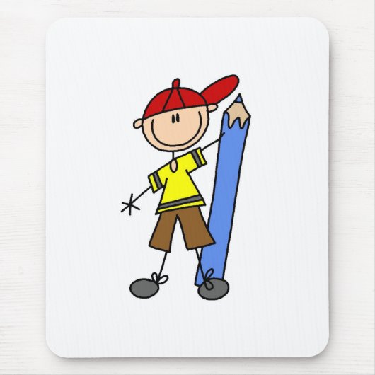 Stokjongen met potlood muismat (Voorkant)