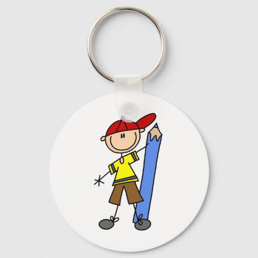 Stokjongen Met Potlood Sleutelhanger (Voorkant)