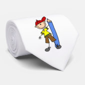 Stokjongen Met Potlood Stropdas (Opgerold)