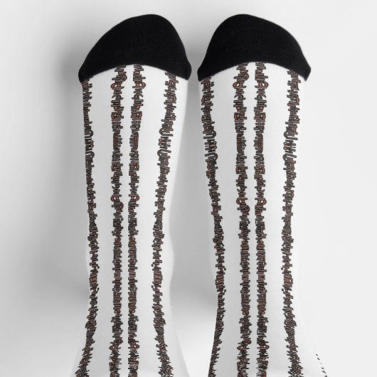 Stokken en stenen-zwarte, witte en mocha strepen sokken (Top)