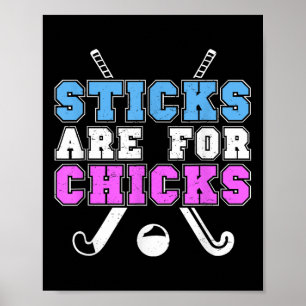 Stokken zijn voor meisjes Grappige veldhockeyspele Poster