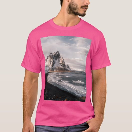 Stokksnes IJslandse Berg Beach Sunset - Landsc T-shirt (Voorkant)