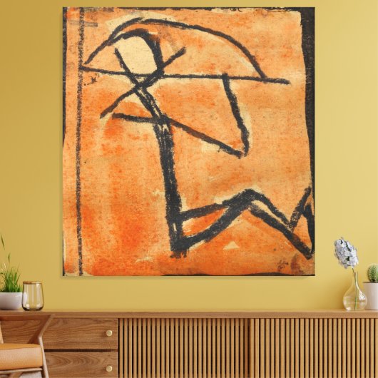 Stokmannetje met boog canvas afdruk (Insitu (Woonkamer))