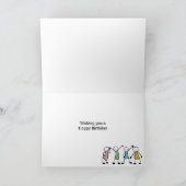 Stokmannetje Verjaardagsfeestje Kaart (Binnen)