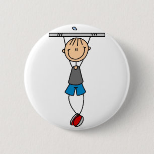Stokpoppetje Chin Ups Knop Ronde Button 5,7 Cm