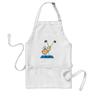 Stokpoppetje dat salto's maakt T-shirts en cadeaus Standaard Schort