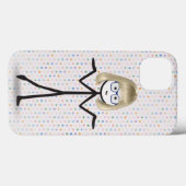 Stokpoppetje met blauwe bril op stippen Case-Mate iPhone case (Achterkant (horizontaal))