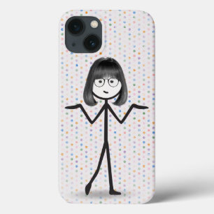 Stokpoppetje met bril op stippen Case-Mate iPhone case
