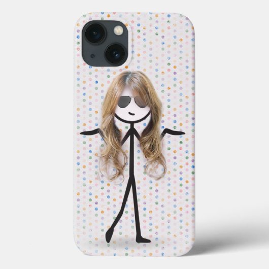 Stokpoppetje Met Haar op Stippen Case-Mate iPhone Case (Achterkant)