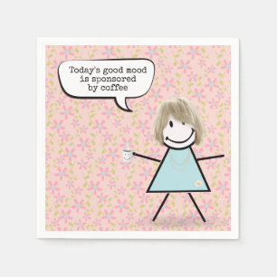 Stokpoppetje Met Koffiekop  Servet