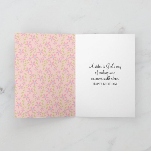 Stokpoppetje met lang haar voor zus  kaart (Binnen)