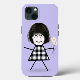 Stokpoppetje met Madeliefjes Case-Mate iPhone Case