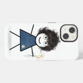 Stokpoppetje met Madeliefjes   iPhone Hoesje (Achterkant horizontaal)