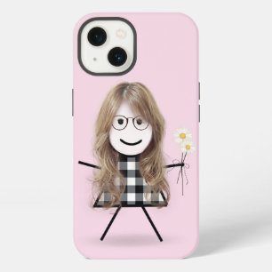 Stokpoppetje met Madeliefjes iPhone 13 Hoesje