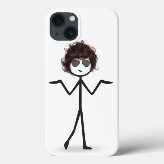 Stokpoppetje Met Zonnebril en Haar Case-Mate iPhone Case (Achterkant)