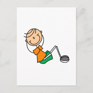 Stokpoppetjes bewegende T-shirts en cadeaus Briefkaart