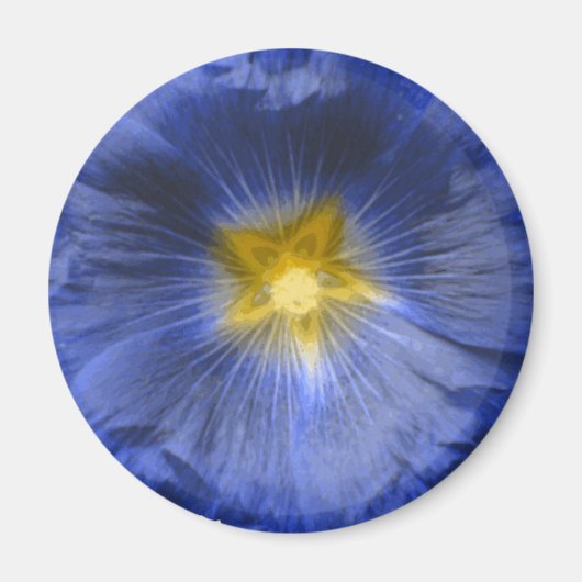 Stokroos Bloem Mooie Blauwe Magneet (Voorkant)
